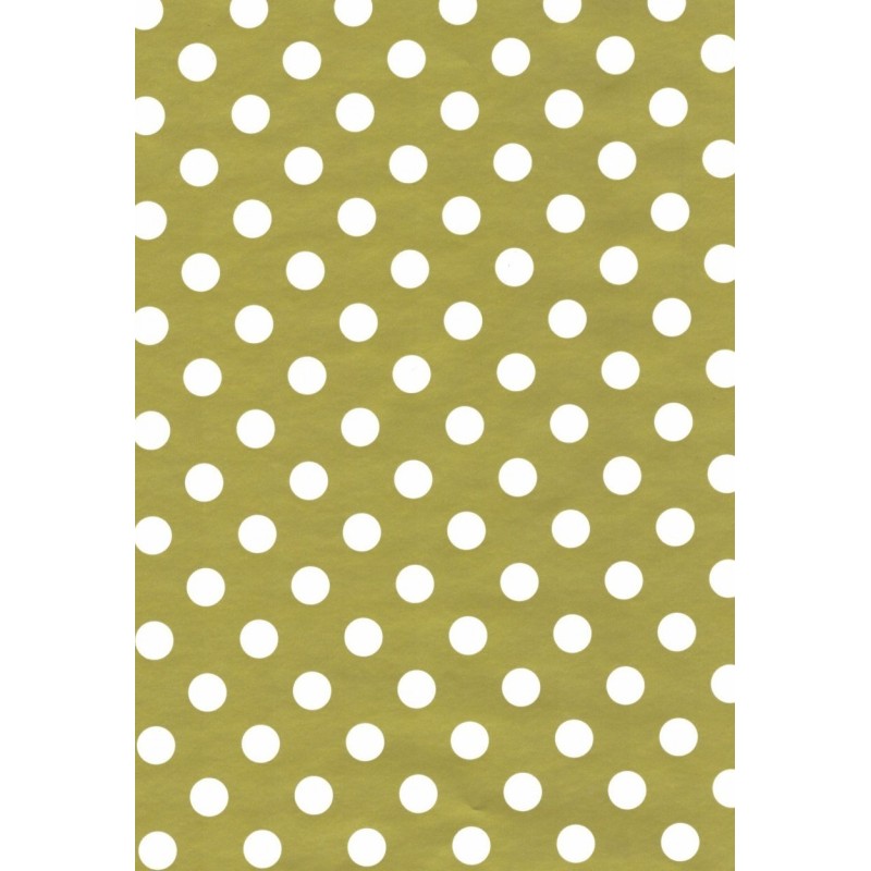 110 Mts x 60 cm Bobina de Papel de Regalo lunares color dorado