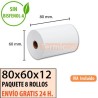 8 ROLLOS DE PAPEL TÉRMICO 80X60X12