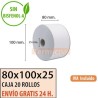 Papel térmico 80x100x25 al mejor precio Envío Urgente Gratis
