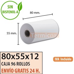 Papel térmico 80x55 al mejor precio Envío Urgente Gratis