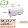 Papel térmico 80x45 al mejor precio Envío Urgente Gratis