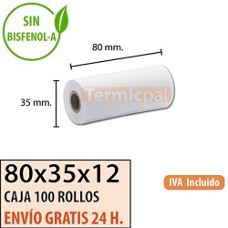 Papel térmico 80x35 al mejor precio Envío Urgente Gratis