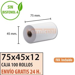 Papel térmico 75X45X12 al mejor precio Envío Urgente Gratis