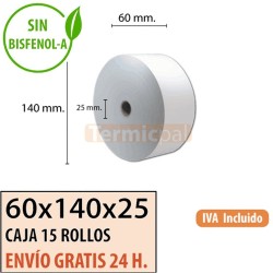 Papel térmico 60x140x25 al mejor precio Envío Urgente Gratis