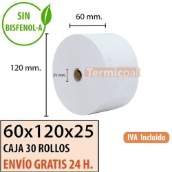 Papel térmico 60x120x25 al mejor precio Envío Urgente Gratis