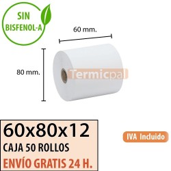 Papel térmico 60x80x12 al mejor precio Envío Urgente Gratis