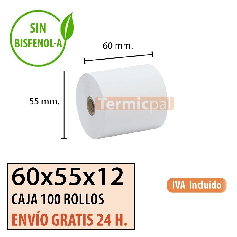 Papel térmico 60x55x12 al mejor precio Envío Urgente Gratis