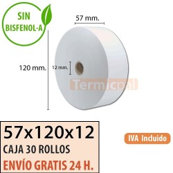 30 ROLLOS DE PAPEL TÉRMICO 58X115X25