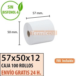 Papel térmico 57x50x12 al mejor precio Envío Urgente Gratis