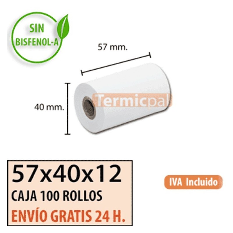 Papel térmico 57x40x12 al mejor precio Envío Urgente Gratis