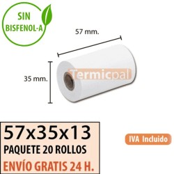 Papel termógrafo 57x35x13 al mejor precio Envío Urgente Gratis