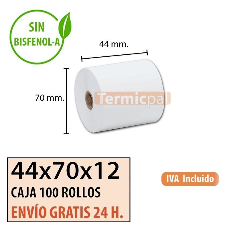 Papel térmico 44x70x12 al mejor precio Envío Urgente Gratis