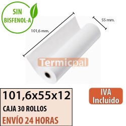 30 ROLLOS DE PAPEL TÉRMICO 110X55X12