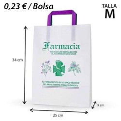 175 BOLSAS DE PAPEL 25+9x34 BLANCA ASA PLANA