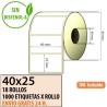 40x25 - 18 Rollos Etiquetas Térmicas