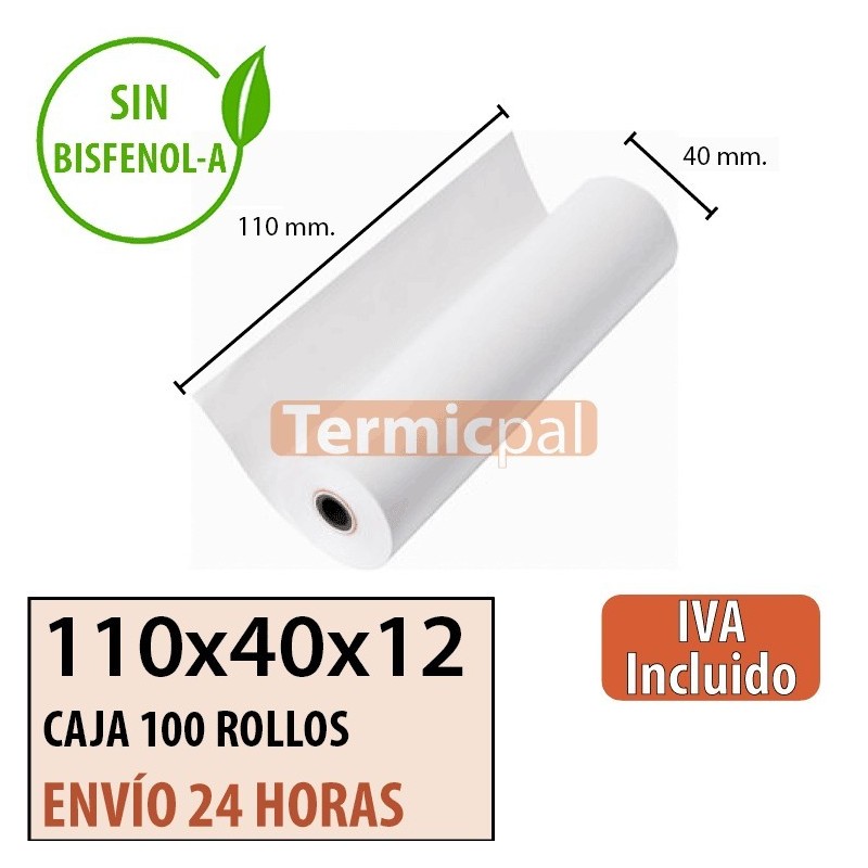 Papel térmico 110x40x12 al mejor precio Envío Urgente Gratis