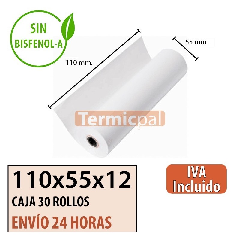 Papel térmico 110x55x12 al mejor precio Envío Urgente Gratis