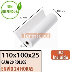 Papel térmico 110x100x25 al mejor precio Envío Urgente Gratis