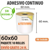 CAJA 10 ROLLOS TÉRMICO 60X60X12 ADHESIVO