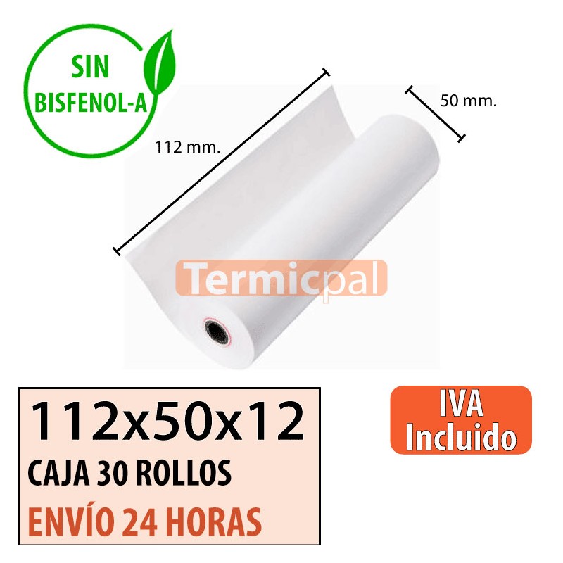 Papel térmico 112x50x12 al mejor precio Envío Urgente Gratis