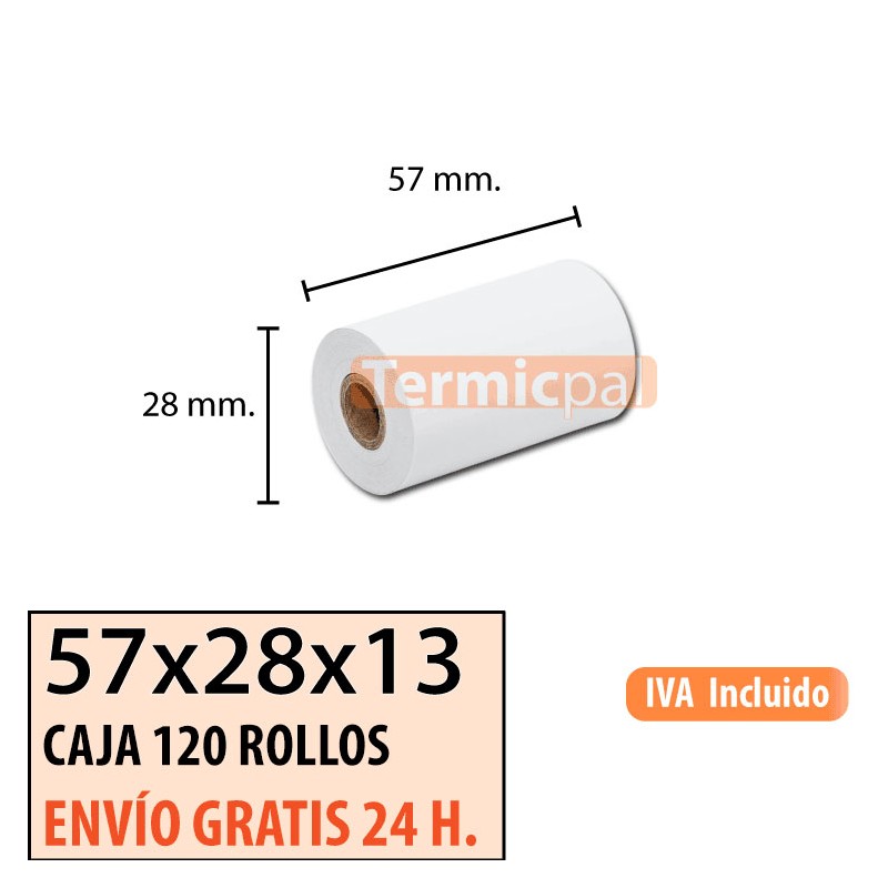 Papel termógrafo 57x28x13 al mejor precio Envío Urgente Gratis