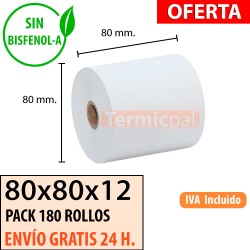 Papel térmico 80x80 al mejor precio Envío Urgente Gratis