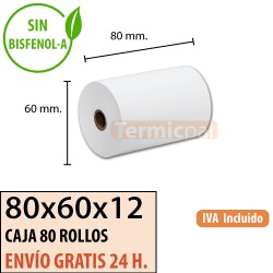 Papel térmico 80x60 al mejor precio Envío Urgente Gratis
