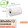 Papel térmico 80x60 al mejor precio Envío Urgente Gratis