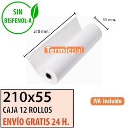 Papel térmico 210x55x12 al mejor precio Envío Urgente Gratis