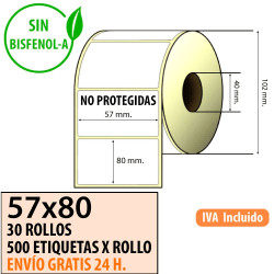 Etiqueta térmica 57x80x40 al mejor precio Envío Urgente Gratis