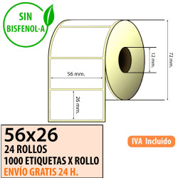 Etiqueta térmica 56x26x12 al mejor precio Envío Urgente Gratis