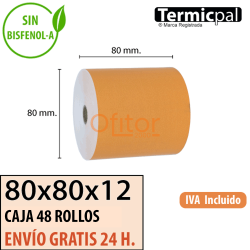 Papel Térmico 80x80 de Color Naranja Envíos Urgentes Gratis