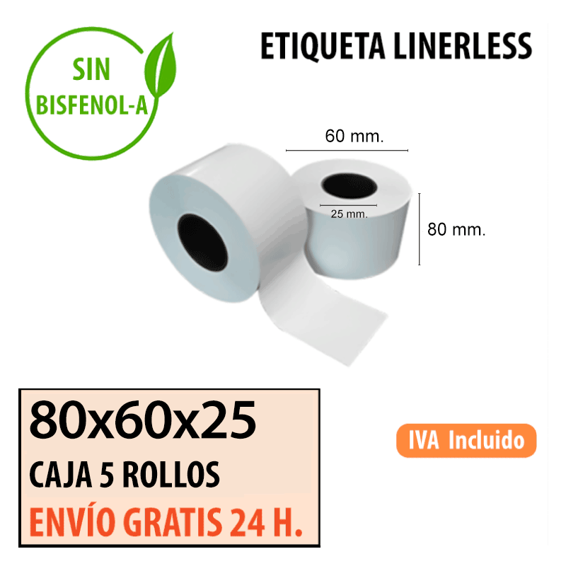 8 Rollos LINERLESS 58X65 metros 8 Rollos LINERLESS 58X65 metros