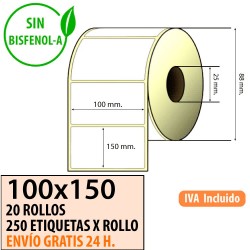 100X150 - 16 Rollos de Etiquetas Térmicas